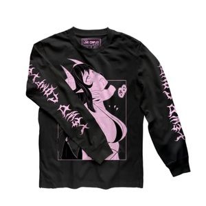 Lewd Complex Sububus Hentai V2 Long Sleeve T-Shirt Black Pink Size Small Unisex
